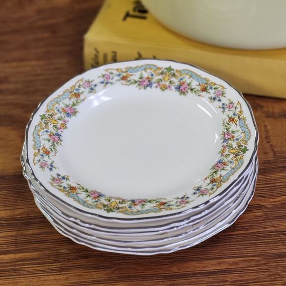 Crown Ivory Bread and Butter Plates, Vintage Hand Painted China - Picture 7 of 10